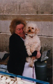 a dog and a woman
